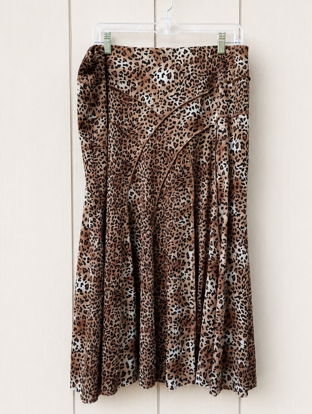 Requirements Leopard Print Maxi Skirt L Fully Lined Animal Print Flowy Pull On
